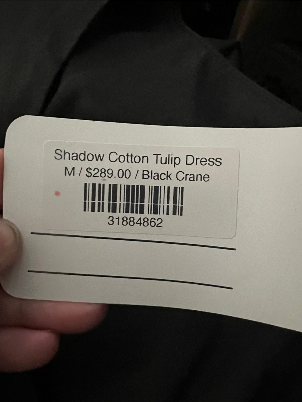 NWT BLACK CRANE Shadow Cotton Tulip Dress Black Women’s Medium - Picture 5 of 7